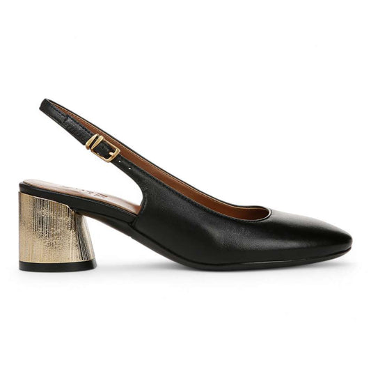 Lane Slingback Pump - Black Leather