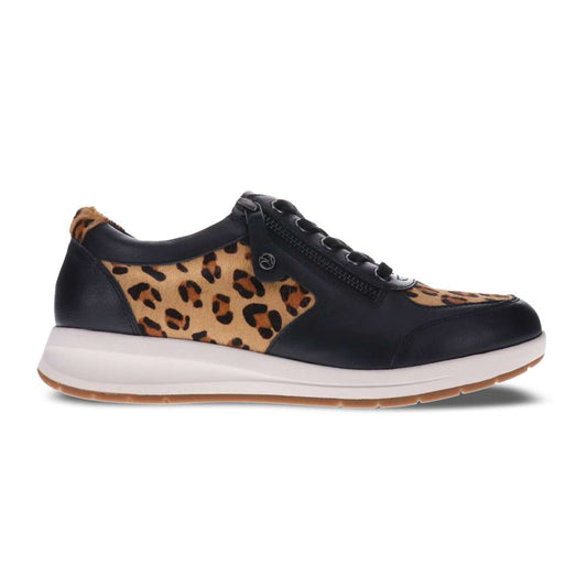Boston Zip Sneaker - Black/Leopard