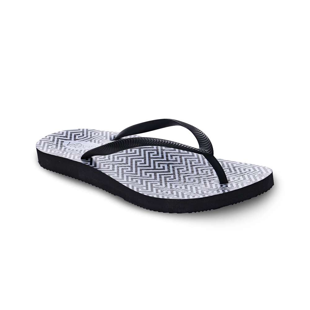 Venice Print Women's Toe Post Sandal - Black Maze