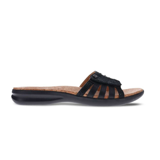 Peru Slide Sandal - Black Lizard