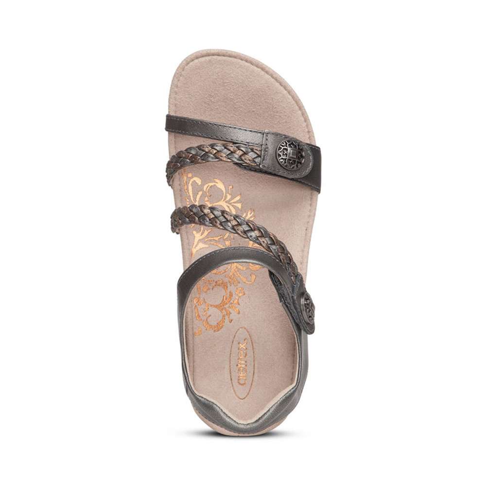 Jillian Braided Sandal - Gunmetal