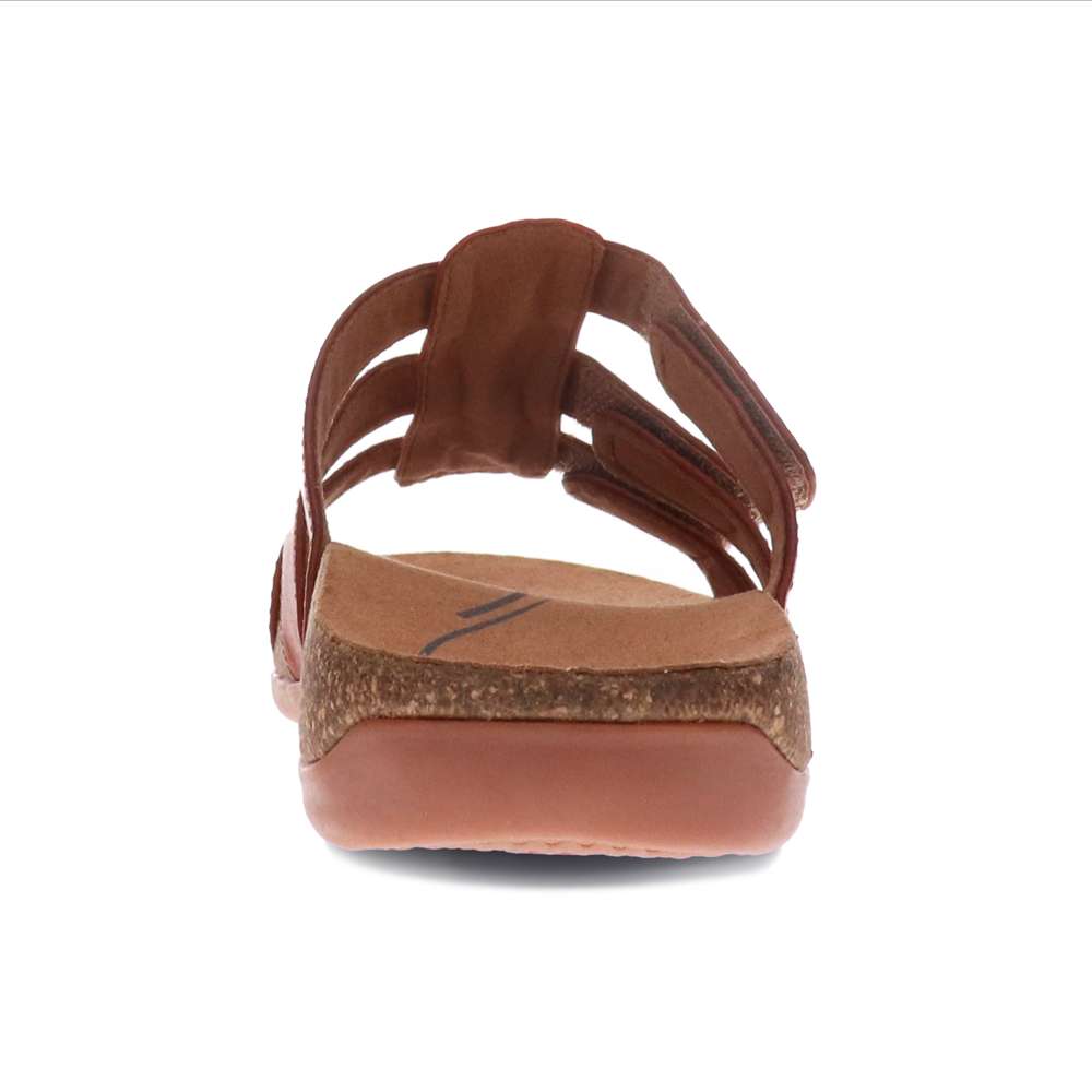 Andrea Slide Sandal - Tangerine/Tan