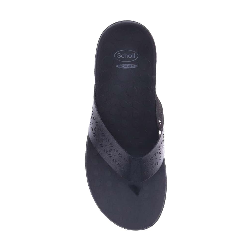 Spangle Toe Post Sandal - Black