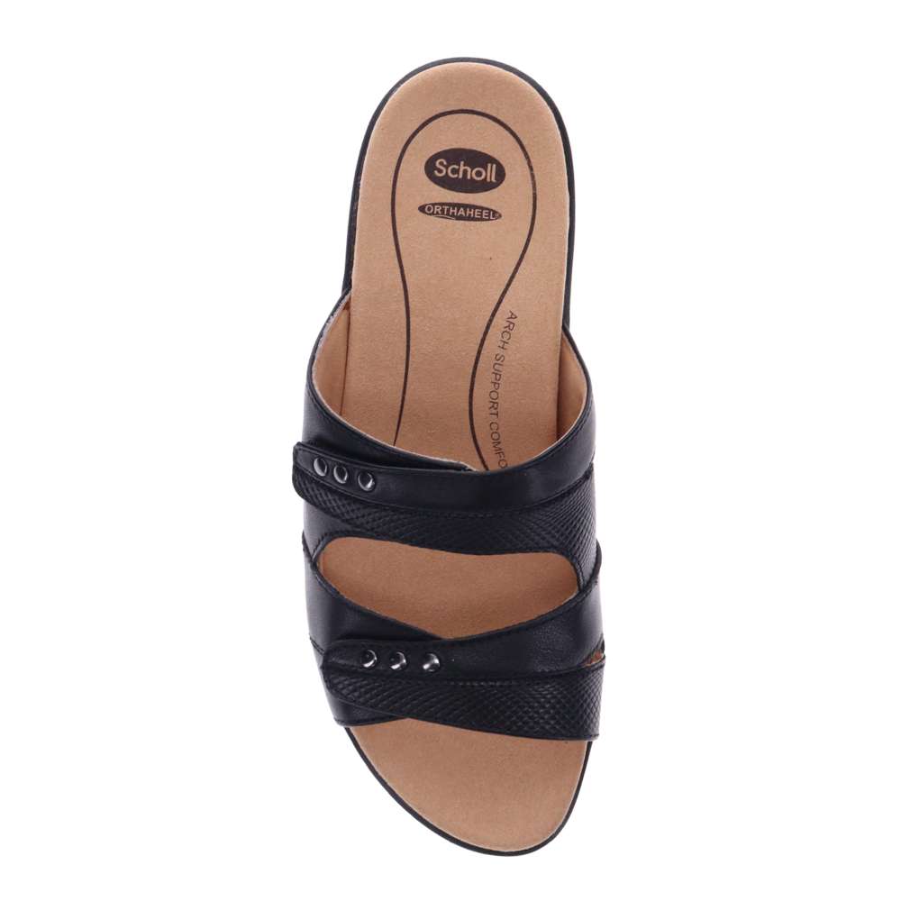 Toni Adjustable Slide Sandal - Black