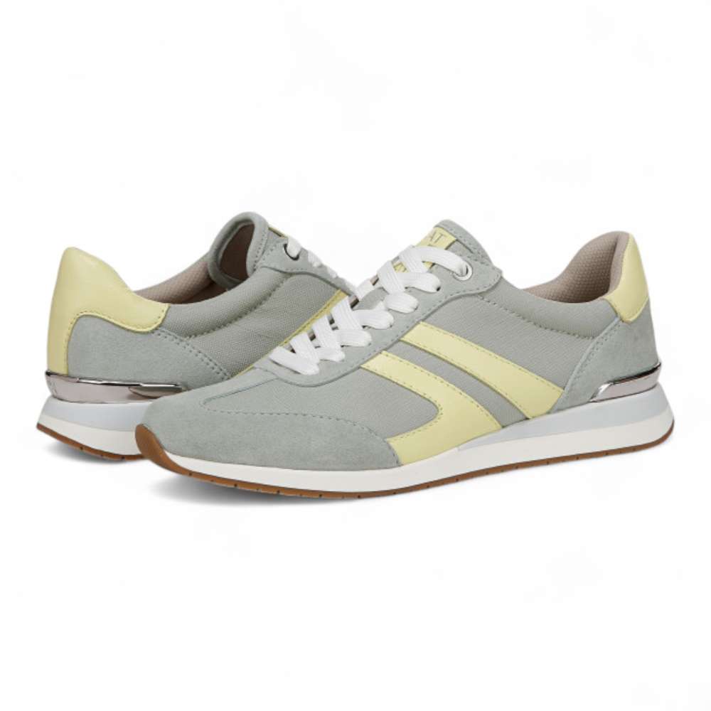 Lorena Lace-Up Sneaker - Pistachio Fabric & Suede
