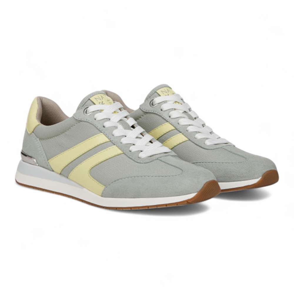 Lorena Lace-Up Sneaker - Pistachio Fabric & Suede