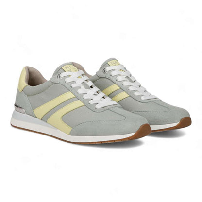 Lorena Lace-Up Sneaker - Pistachio Fabric & Suede