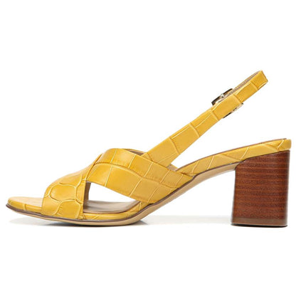 Azalea Block Heel - Yellow Crocco