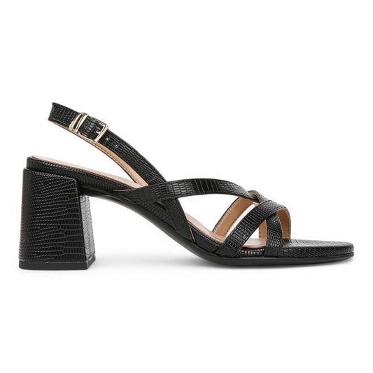 Demi Block Heel Dress Sandal - Black Lizard