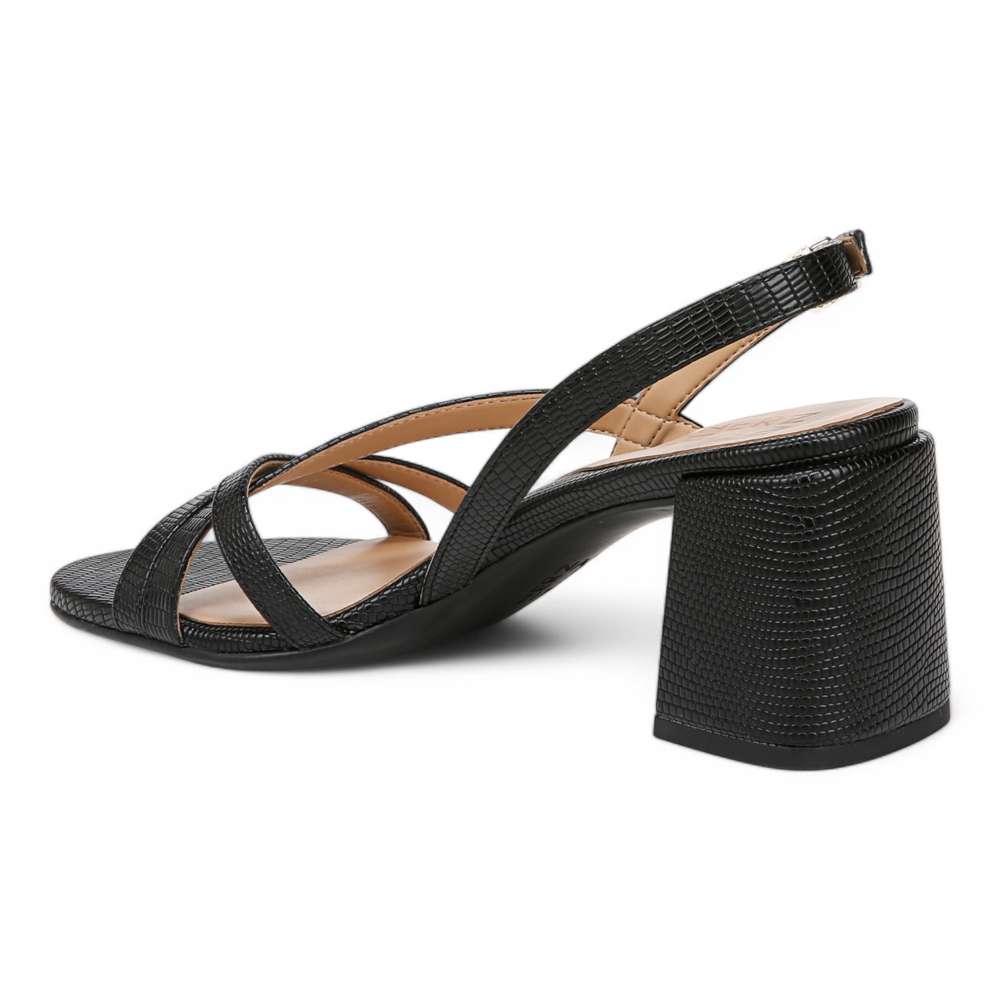 Demi Block Heel Dress Sandal - Black Lizard