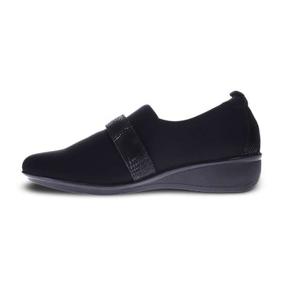 Genoa Stretch Loafer - Black/Black Lizard
