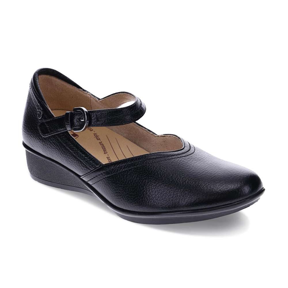 Narita Mary Jane Flats - Black Pebble