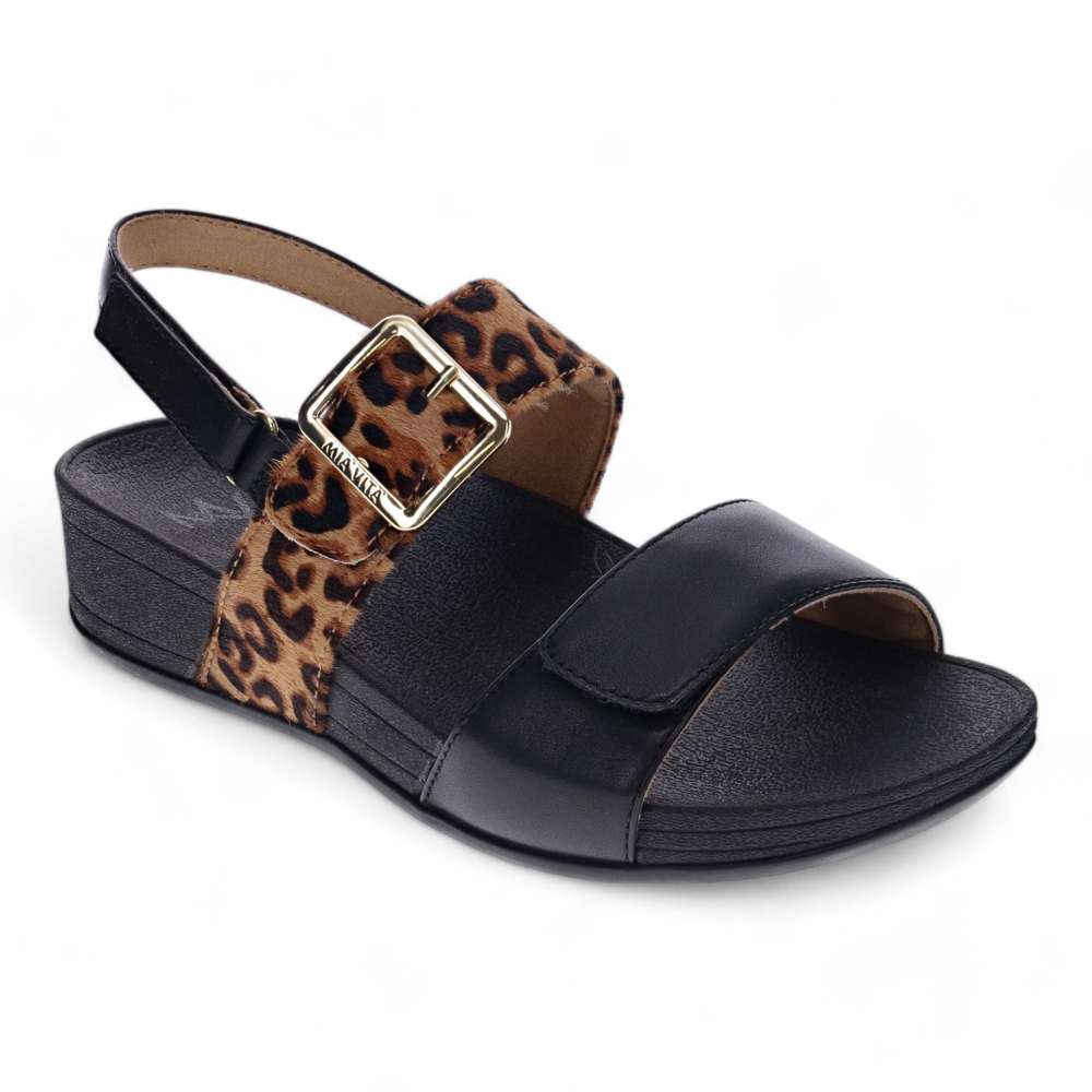 Florini Platform Sandal - Black Leopard