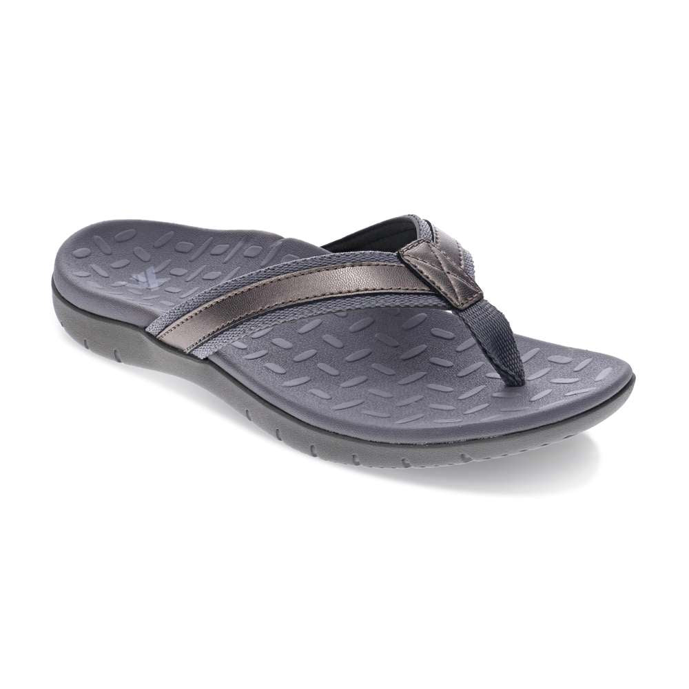Focus Women's Toe Post Sandal - Pewter Metallic