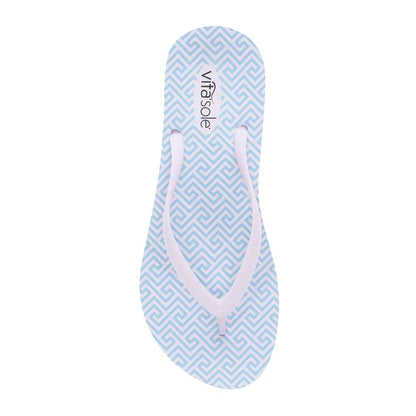 Venice Print Women's Toe Post Sandal - Blue Maze