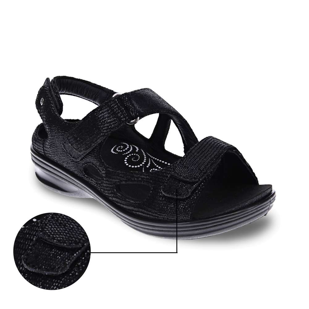 Astoria Sandal - Black Lizard