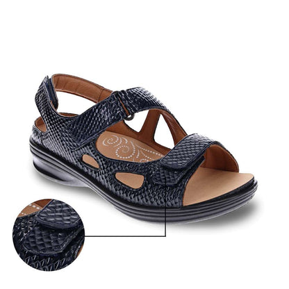 Astoria Sandal - Navy Snake