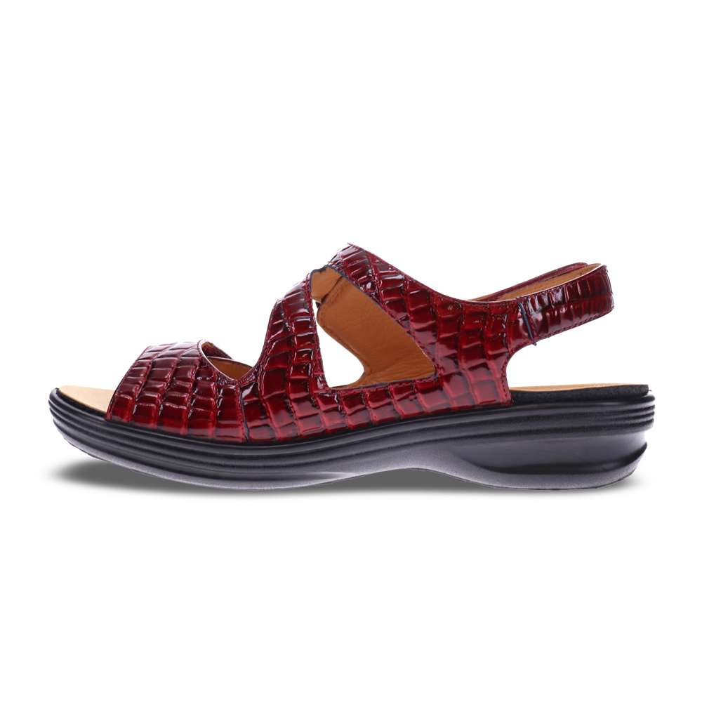 Barcelona Back Strap Sandal - Red Croc