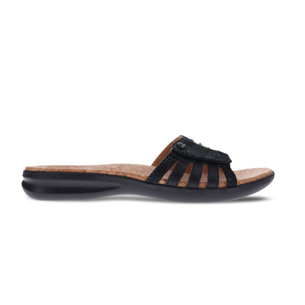 Peru Slide Sandal - Black Lizard