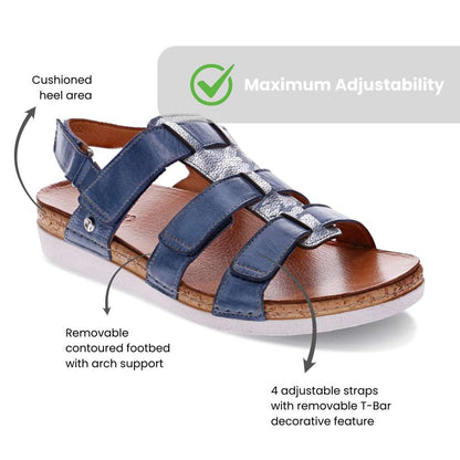 Santorini Gladiator Sandal - Denim