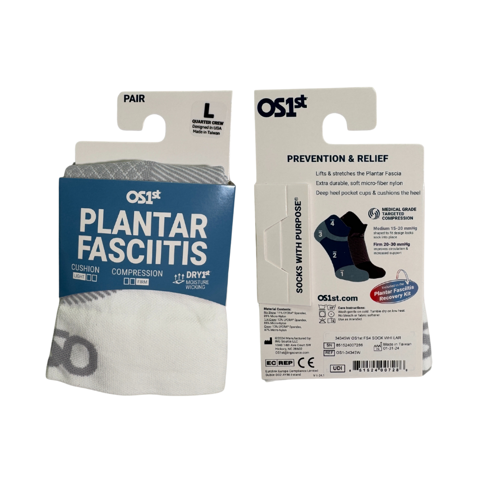 No Show Plantar Fasciitis Compression Socks (FS4) - White