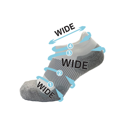 Wide No Show Wellness Performance Sock (WP4+) - Black