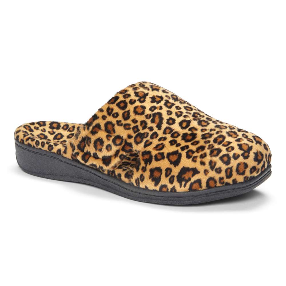 Gemma Mule Slippers - Tan Leopard