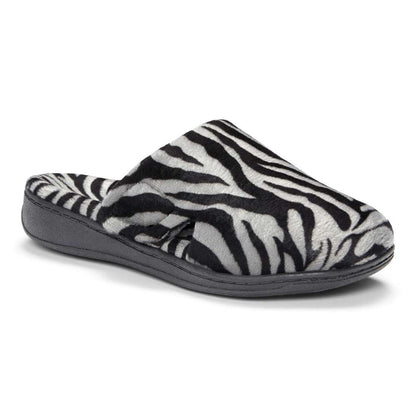 Gemma Mule Slippers - Dark Grey Zebra