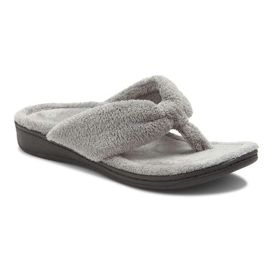 Gracie Toe Post Slipper - Light Grey