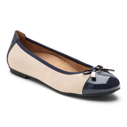 Minna Ballet Flat - Navy/Cream