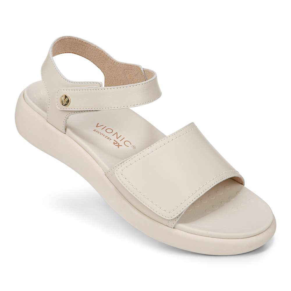 Awaken Recovery Sandal - Cream Leather