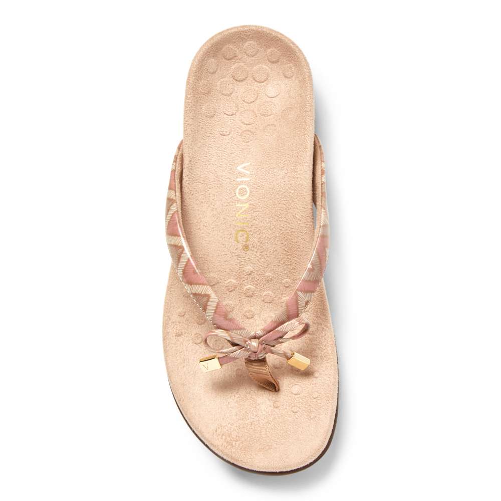 Bella Toe Post Sandal - Chevron Dusty Pink