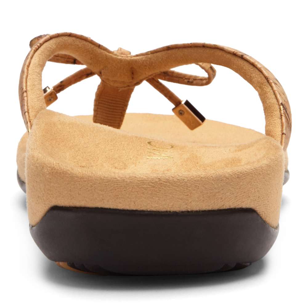Bella Toe Post Sandal - Gold Cork