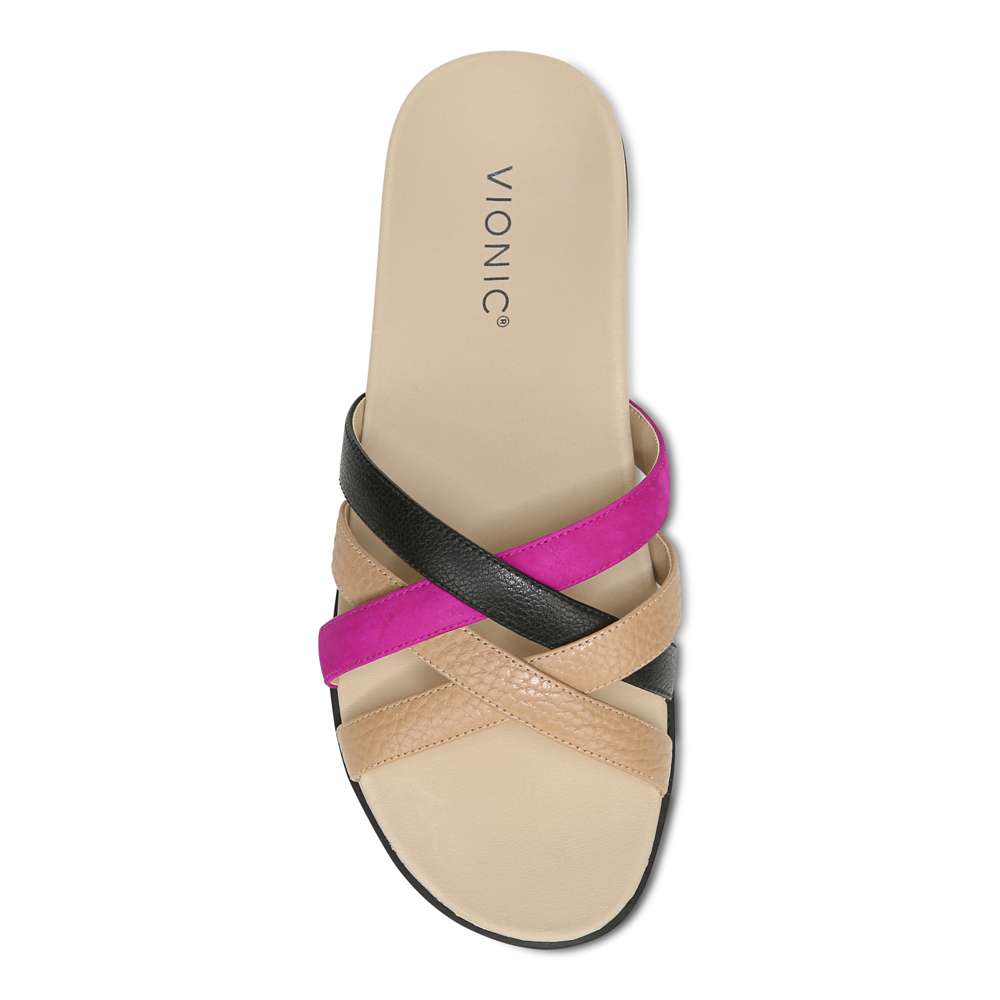 Dava Slide Sandal - Beige/Black