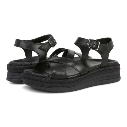 Mar Platform Sandal - Black Leather
