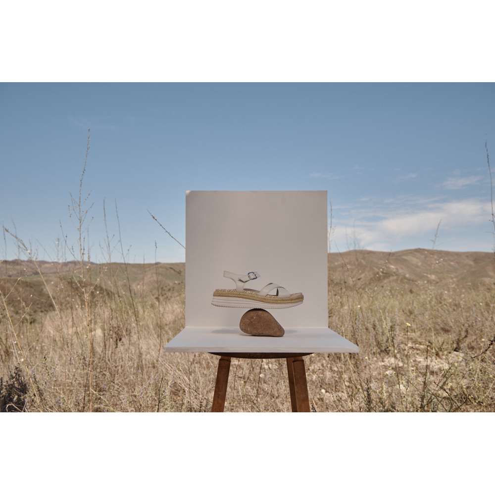 Mar Platform Sandal - Cream Leather