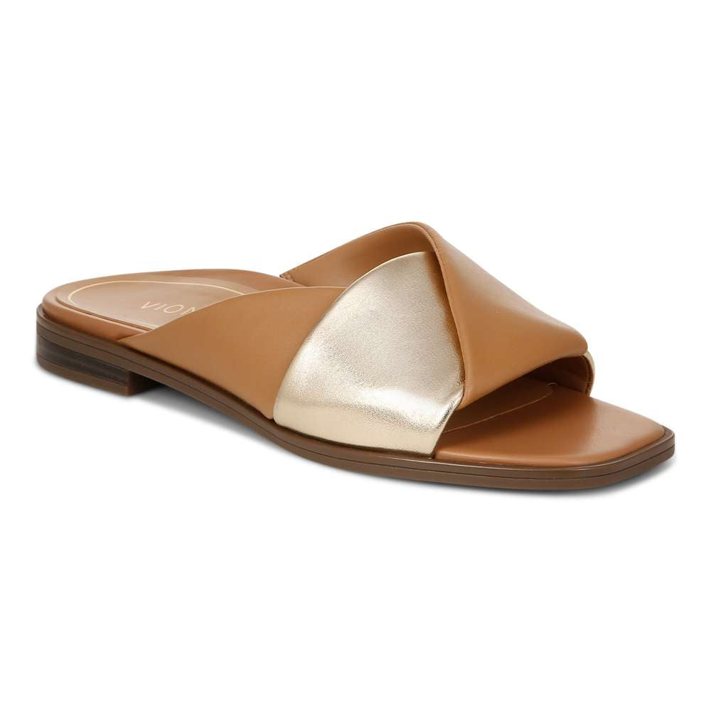 Miramar Slide Sandal - Camel/Gold