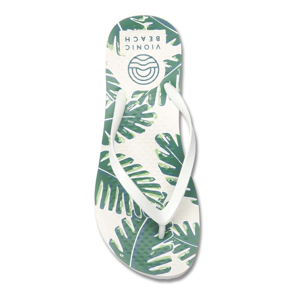 Noosa Print Toe Post Sandal - Palm White