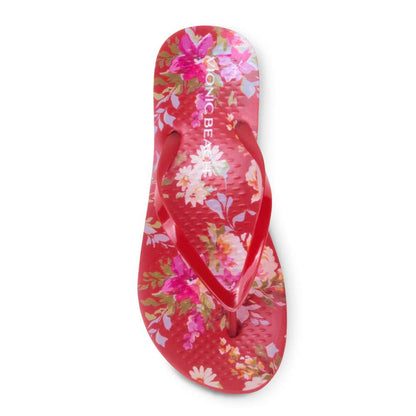 Noosa Print Toe Post Sandal - Red Floral