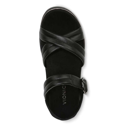 Reyna Flatform Sandal - Black Leather