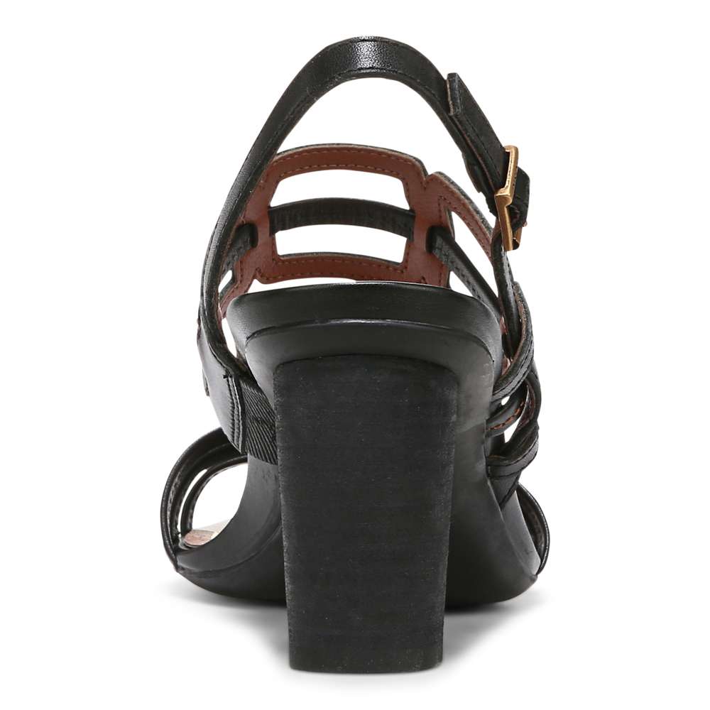 Zaphira Heeled Sandal - Black Leather